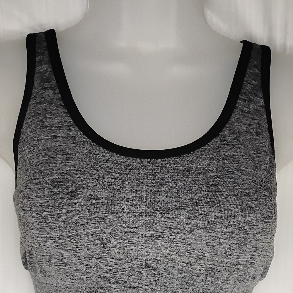 Fruit of the Loom Gray and Black Sports Bra Racerback